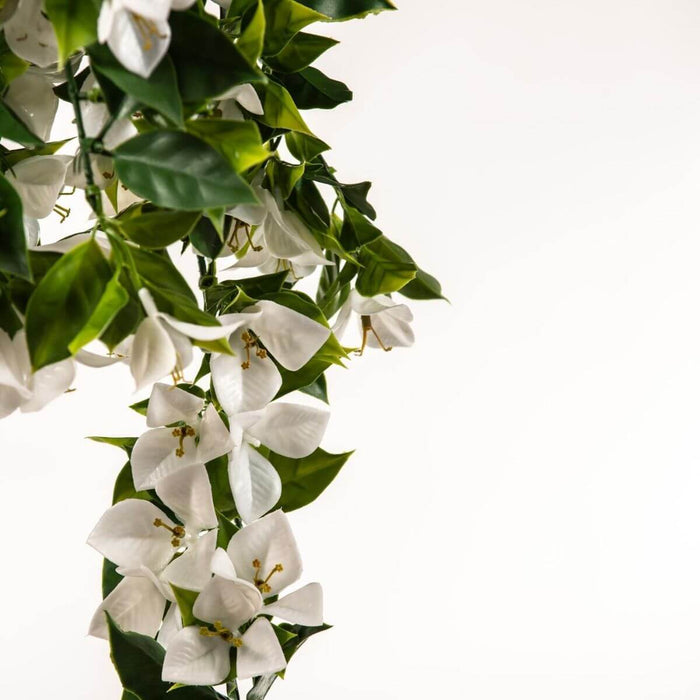 Hanging White Artificial Bougainvillea Plant UV Resistant 90cm Set of 2