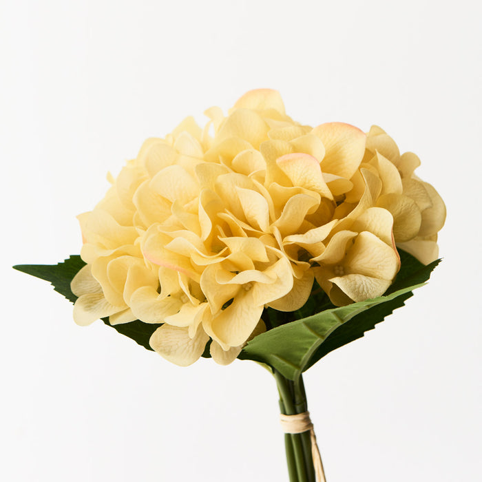 Hydrangea Bouquet 25cm Yellow Pack of 6
