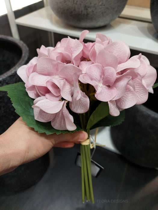 Hydrangea Bouquet 25cm Dusty Pink Pack of 6