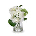 Hydrangea Sedum Mix in Vase - Cream Green - 28cm Set of 2