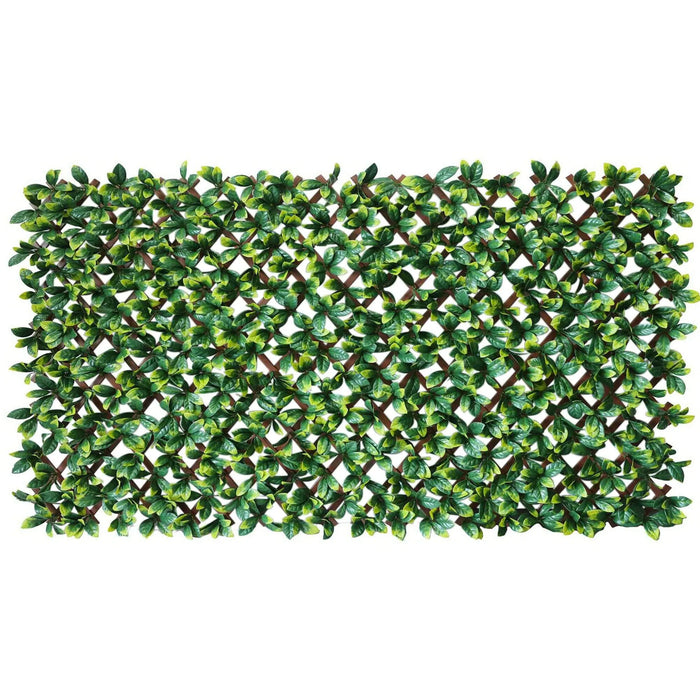 Laurel Leaf Artificial Hedge Extendable Trellis UV Resistant 2m