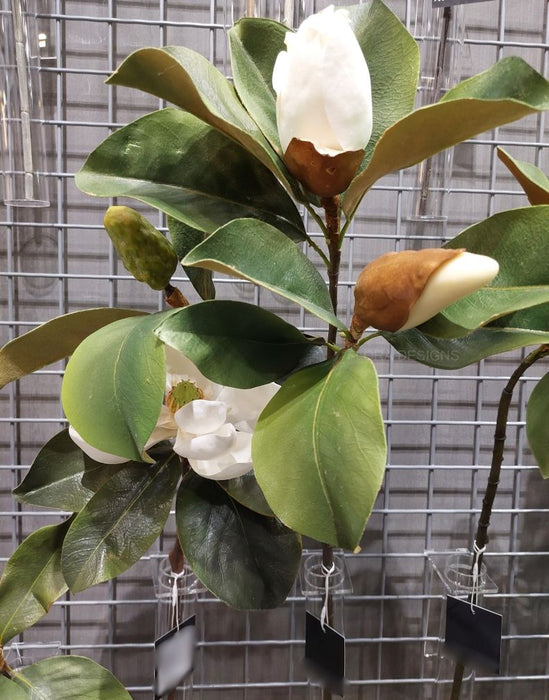 Magnolia Bud and Foliage Stem 75cm White Pack of 6