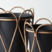 Metal Pot Harper w/stand (set/2) Black 26/30cmh x 19/23cmd