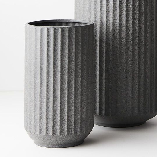 Metal Vase Kino (set/3) Grey 26/34/42cmh x 15/18/21cmd Pack of 2