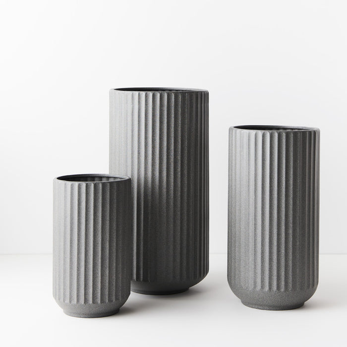Metal Vase Kino Grey 42cm - 2 sets of 3 (6 Items)
