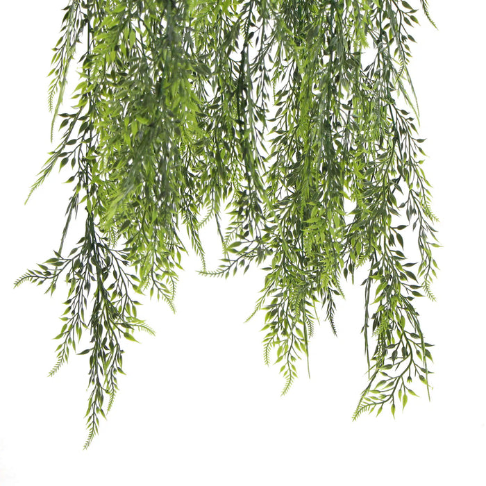 Hanging Mixed Green Artificial Fern Foliage Hanging Basket UV Resistant 135cm