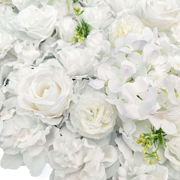 Artificial Flower Wall Backdrop Panel 40cm x 60cm Mixed Whites