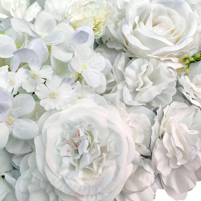 Artificial Flower Wall Backdrop Panel 40cm x 60cm Mixed Whites