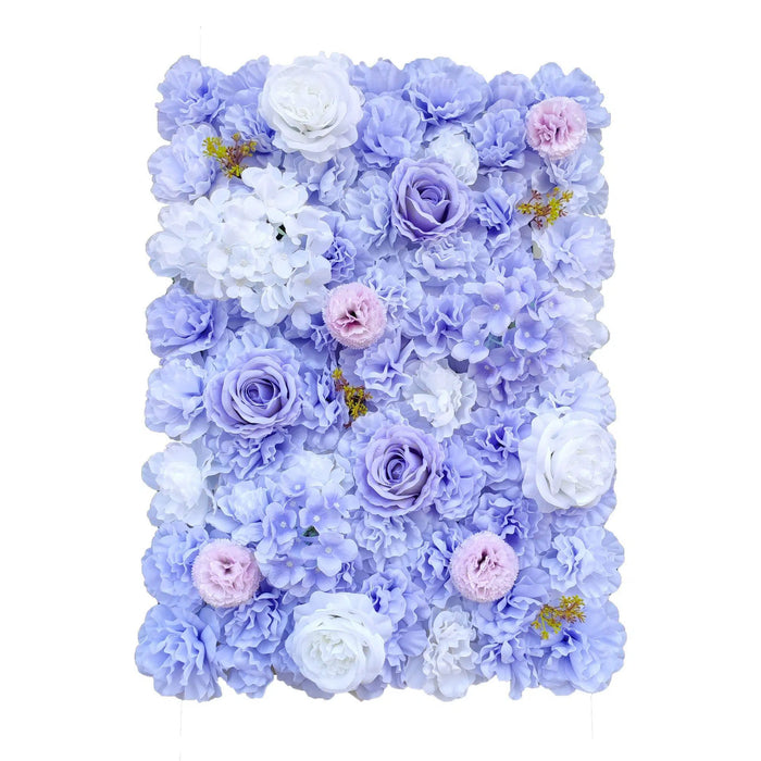 Artificial Flower Wall Backdrop Panel 40cm x 60cm faux Mixed Lilac Flowers