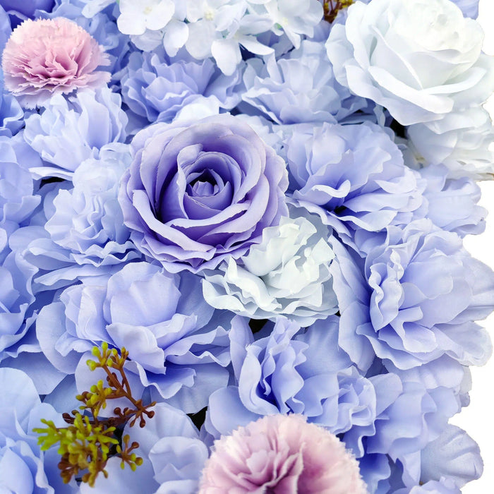 Artificial Flower Wall Backdrop Panel 40cm x 60cm faux Mixed Lilac Flowers