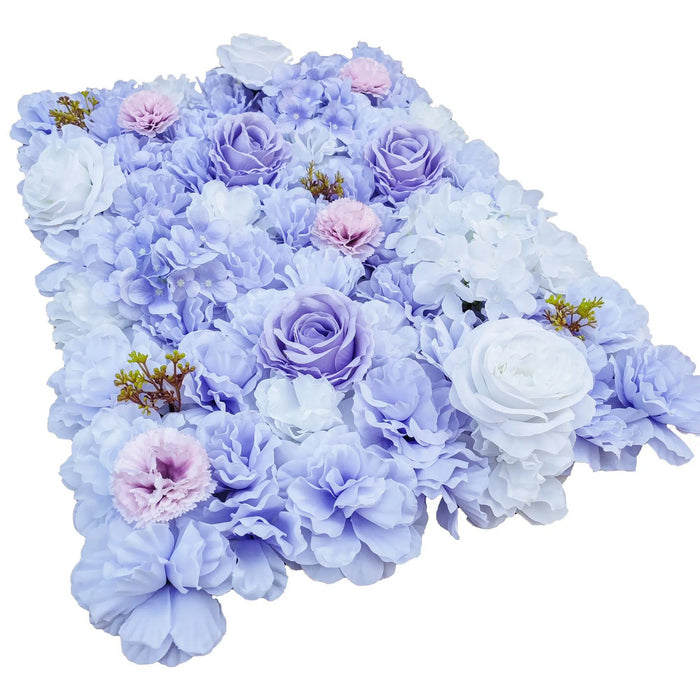 Artificial Flower Wall Backdrop Panel 40cm x 60cm faux Mixed Lilac Flowers