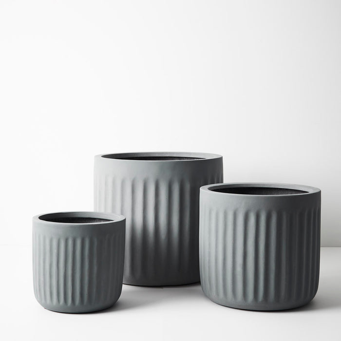 Pot Pleat Round Grey 37cm Pack of Three