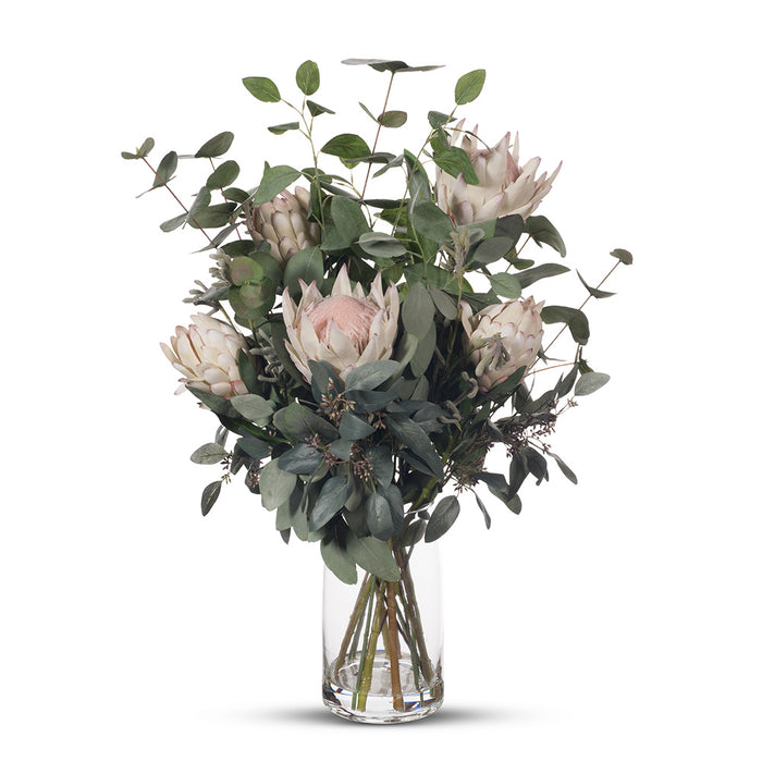 Protea Kangaroo Paw Mix in Vase - Cream Pink - 74cm