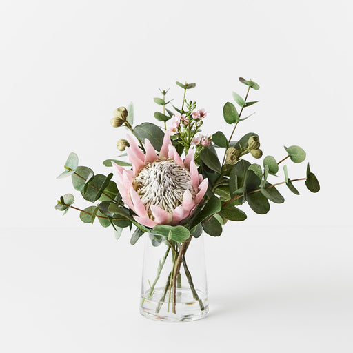 Protea King Mix in Vase - Light Pink - 30cm