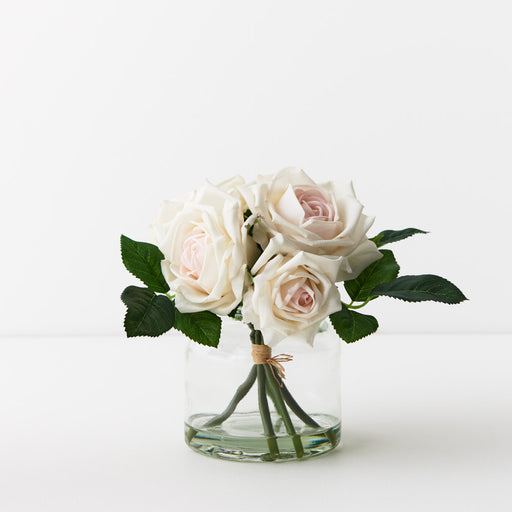 Rose Clara Mix in Vase Ivory White