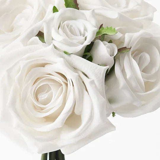 Rose Hilda Bouquet 20cm Winter White Pack of 6