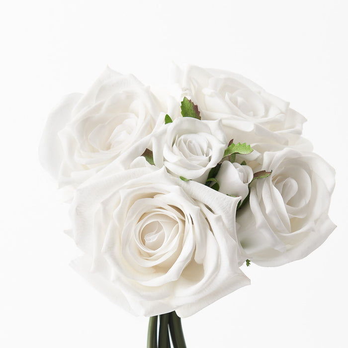 Rose Hilda Bouquet 20cm Winter White Pack of 6