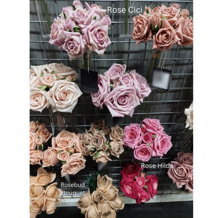 Rose Hilda Bouquet 20cm Soft Pink Pack of 6