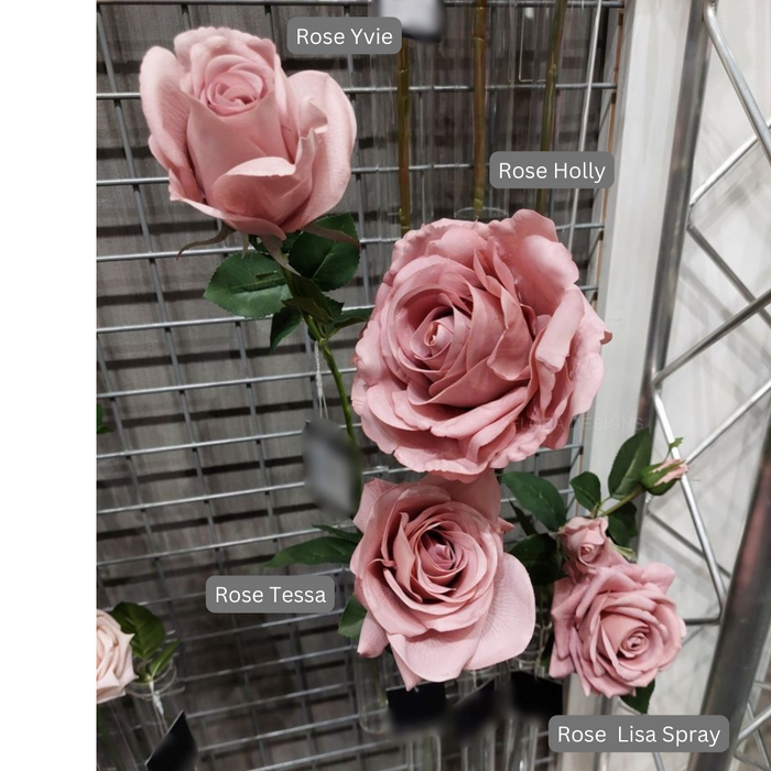 Rose Tessa Stem 63cm Dusty Pink Pack of 12