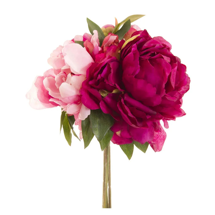 Peony Bouquet Mixed Fuchsia & Pink 30cm Pack of 6