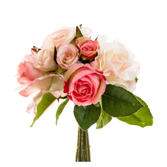 Rose Mix Bouquet 23cm Light Pink Pack of 6