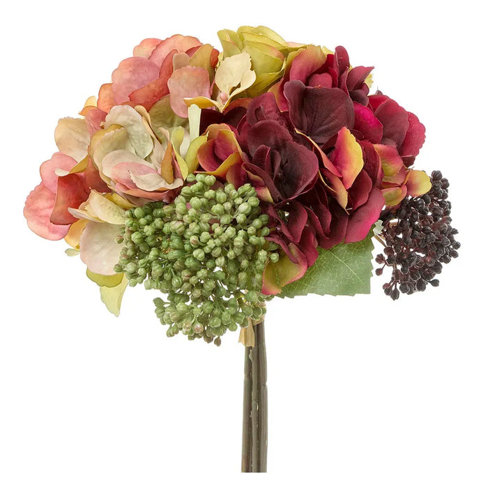 Rose Hydrangea Bouquet Pink & Green 28cm Pack of 6