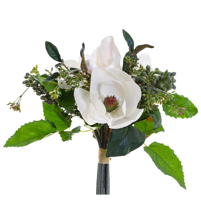 Magnolia Grape & Berries Bouquet White 32cm Pack of 6