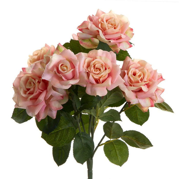 Rose Bush 7 Heads Pink 45cm Pack of 6