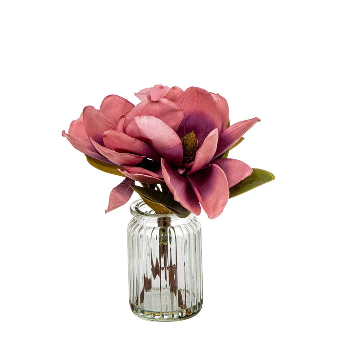 Magnolia In Glass Vase Plum 30cm Set of 6