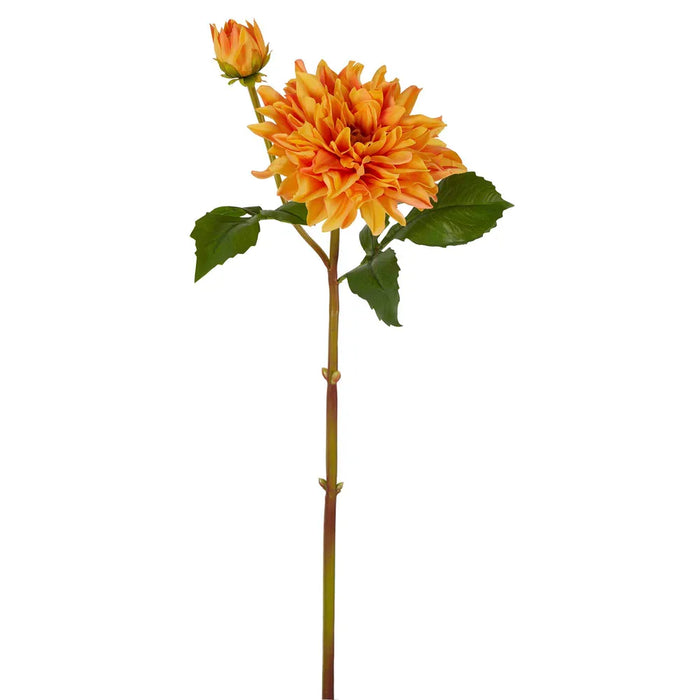 Dahlia Flower Real Touch Stem Orange 74cm Pack of 12