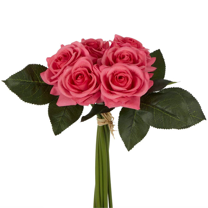 Romance Real Touch Rose Bouquet 30cm Dark Pink Pack of 12