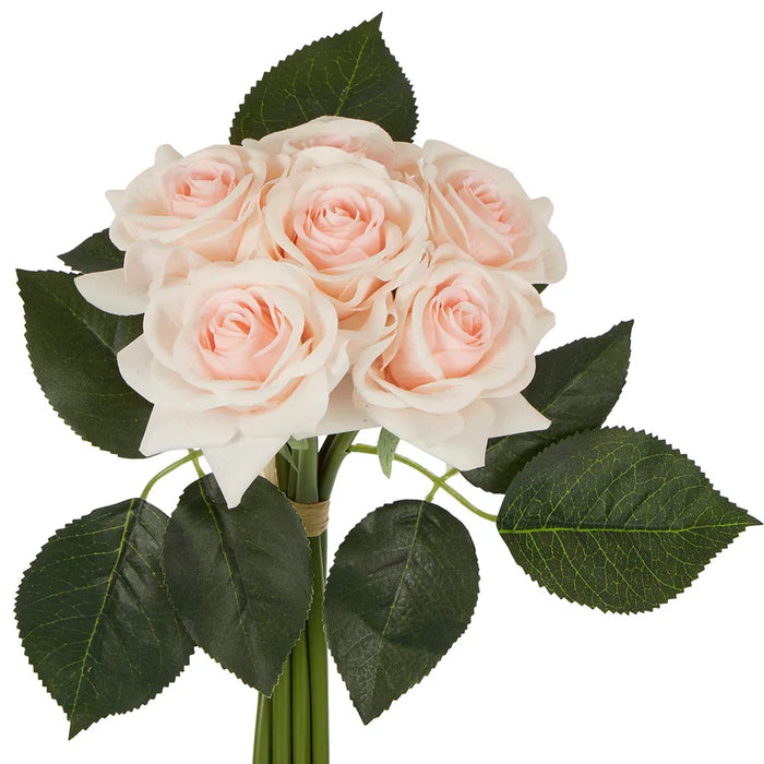 Romance Real Touch Rose Bouquet Light Pink 30cm Pack of 12