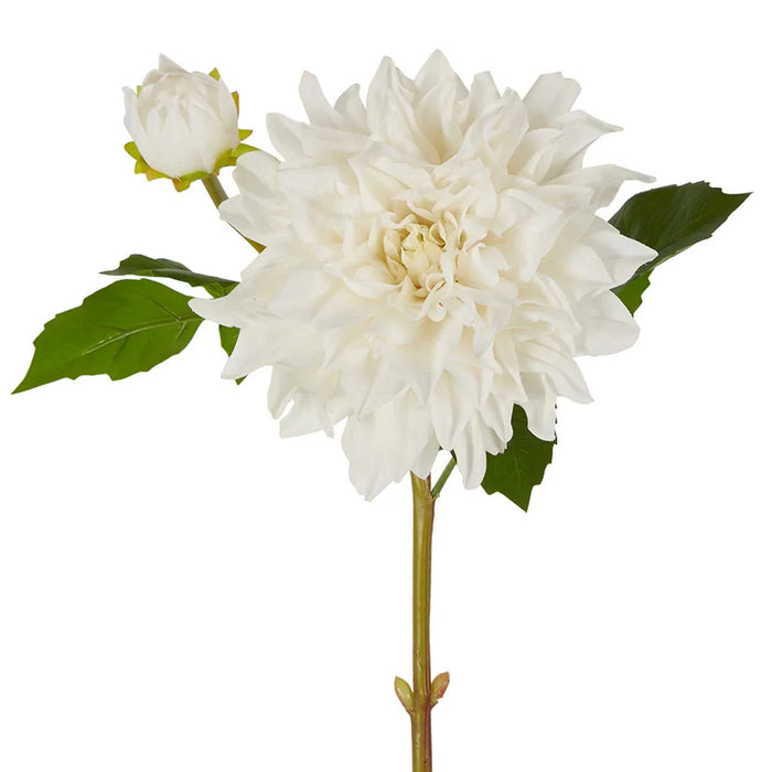Dahlia Flower Real Touch Stem White 74cm Pack of 12