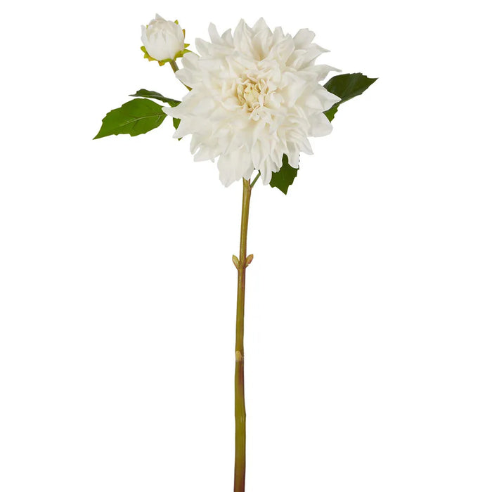 Dahlia Flower Real Touch Stem White 74cm Pack of 12