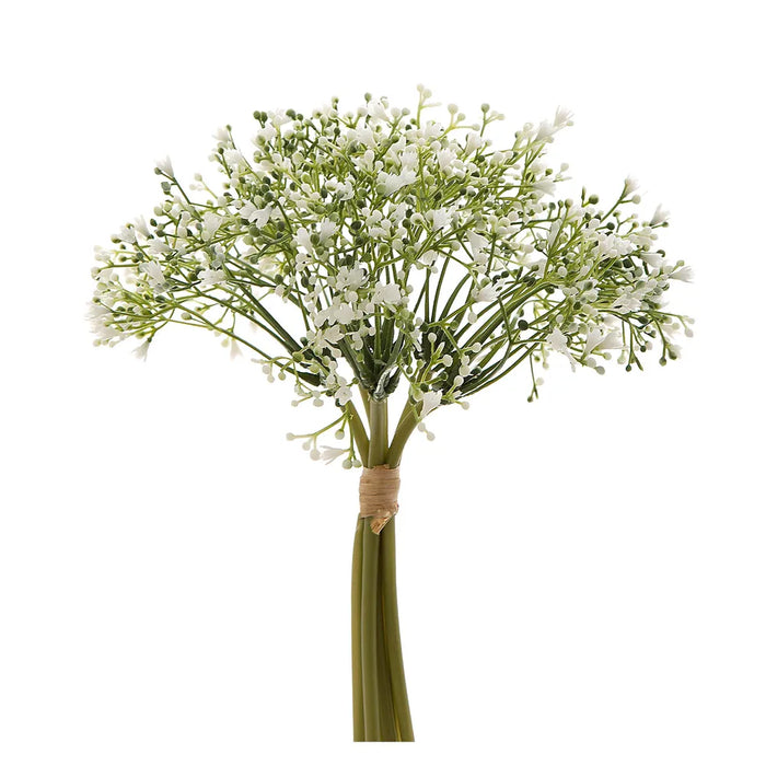 Baby Breath Bouquet Green & White 27cm Pack of 12