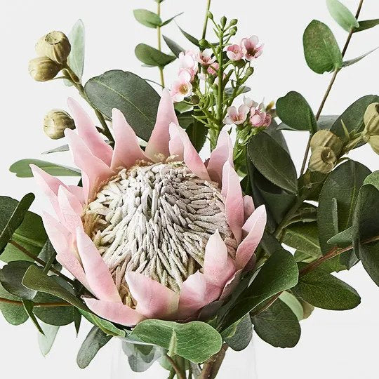 Protea King Mix in Vase - Light Pink - 30cm